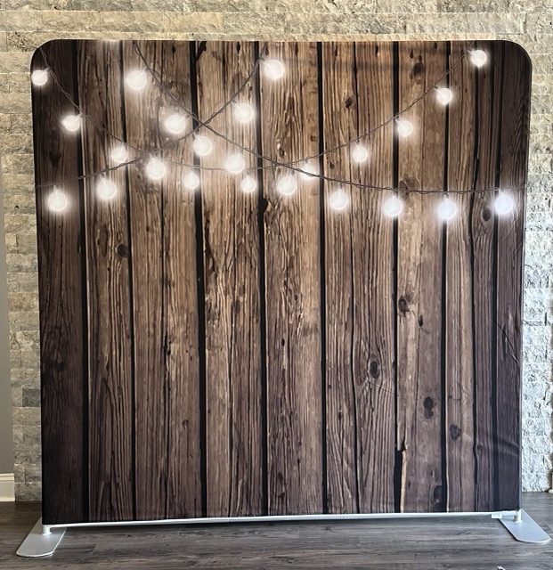 Dark Wood with String Lights background