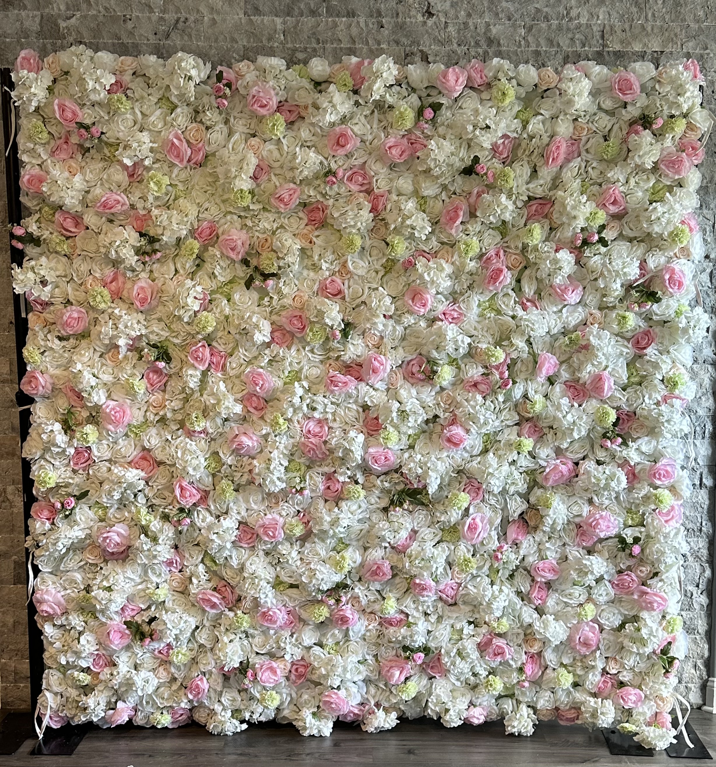 Photobooth flower wall backdrop for events in Jacksonville and St. Augustine