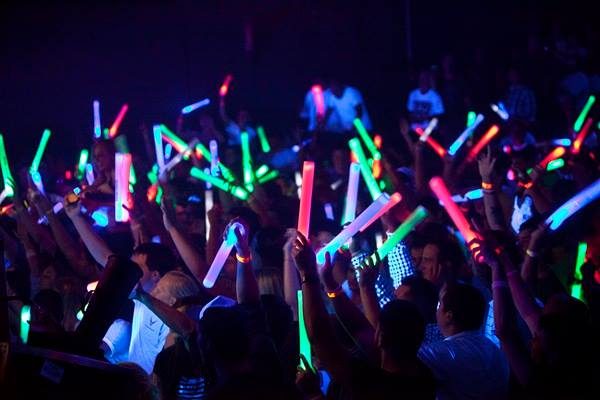 Glow sticks and party enhancements at Jacksonville event dance floor