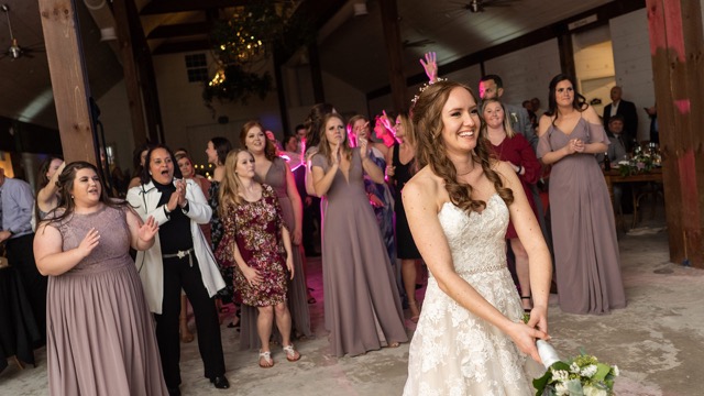 Beautiful wedding reception with professional DJ, lighting and photobooth at Jacksonville and St. Augustine FL venue